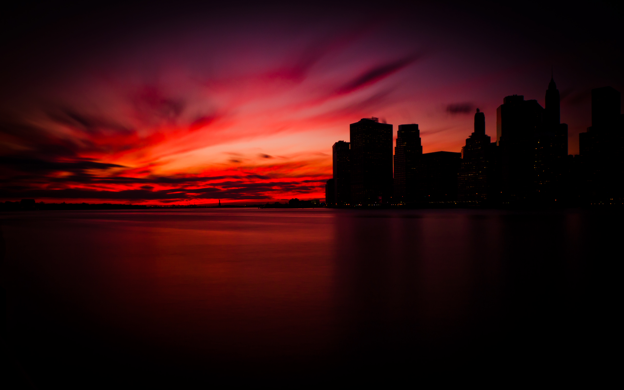 Sunset In Manhattan HD Wallpaper
